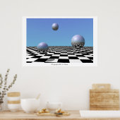 浮き銀の球体 ポスター (キッチン)