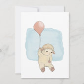 浮く羊のベビーシャワー招待状 ノートカード (裏面)