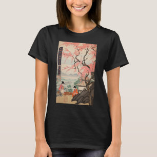 浮世絵さくらんぼブロッサム日本の山 Tシャツ