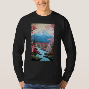 浮世絵さくらんぼ花山富士セレニティジャパネス Tシャツ