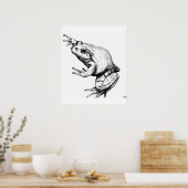 浮世絵のカエルの手描きスタイル ポスター (キッチン)