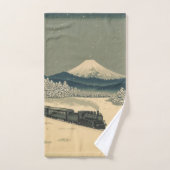 浮世絵の冬の列車 バスタオルセット (ハンドタオル)