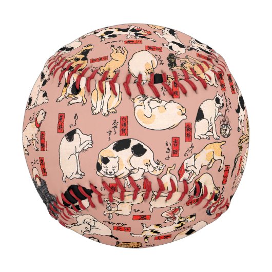 浮世絵の猫のパターン: 国芳 野球ボール (正面)