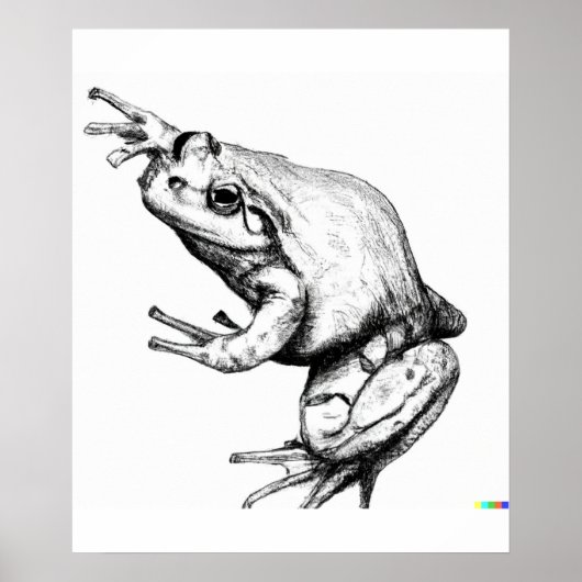 浮世絵の蛙の手描き ポスター (正面)