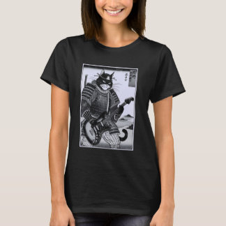 浮世絵の電気ギターを演奏する日本人侍猫 Tシャツ