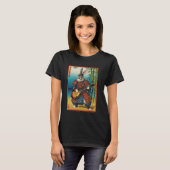 浮世絵の電気ギター演奏するサムライうさぎ Tシャツ (正面フル)