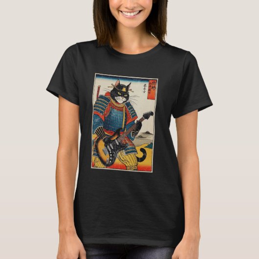 浮世絵の電気ギター Tシャツ (正面)