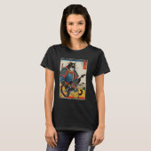 浮世絵の電気ギター Tシャツ (正面フル)
