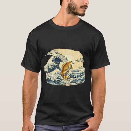 浮世絵の鯉 Tシャツ (正面)