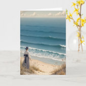 浮世絵アート女日本の性悔やみや弔慰 カード (黄色い花)