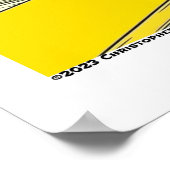 浮世絵イエローとブラックの木版自然 ポスター (角)