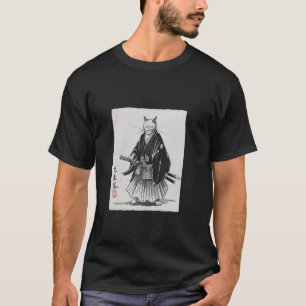 浮世絵インクアート サムライキャット - 日本の武士 Tシャツ