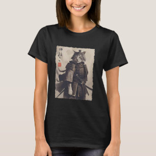 浮世絵インクアート サムライ 猫 戦士 Tシャツ