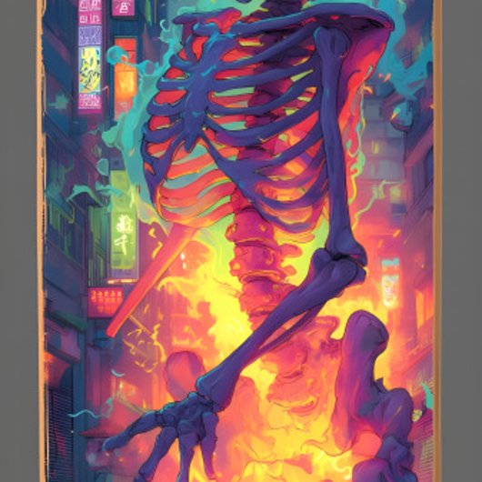 浮世絵スケルトン電飾アート | ダーク・ファント スケートボード