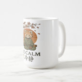 浮世絵スタイルのレッサーパンダ 禅 定 "CALM" コーヒーマグカップ (正面右)