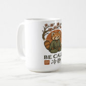 浮世絵スタイルのレッサーパンダ 禅 定 "CALM" コーヒーマグカップ (正面左)