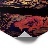 浮世絵スタイル獅子仮面の男のポートレート ポスター (角)