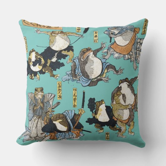 浮世絵プリント – カ日本のブキ クッション (正面)