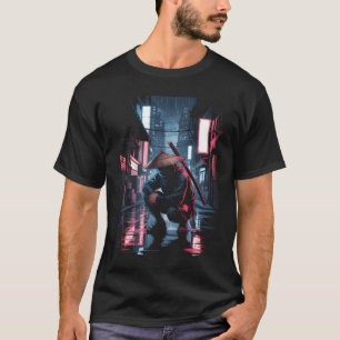 浮世絵侍浪人帽子日本ストリート Tシャツ