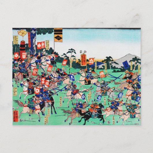 浮世絵川中島の戦い ポストカード (正面)