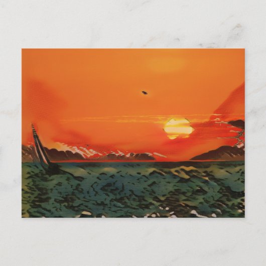 浮世絵帆船 ポストカード (正面)