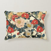 浮世絵日本のの花柄 アクセントクッション (正面)