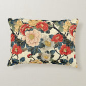 浮世絵日本のの花柄 アクセントクッション (裏面)