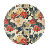 浮世絵日本のの花柄 カッティングボード (正面)
