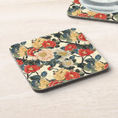 浮世絵日本のの花柄 コースター (左側)