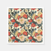浮世絵日本のの花柄 スタンダードカクテルナプキン (正面)