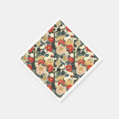 浮世絵日本のの花柄 スタンダードカクテルナプキン (角)