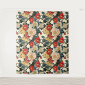 浮世絵日本のの花柄 タペストリー (正面)