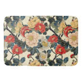 浮世絵日本のの花柄 バスマット (正面)