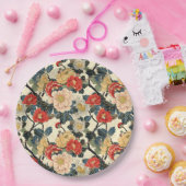 浮世絵日本のの花柄 ペーパープレート (パーティー)