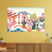 浮世絵日本のスタイルキャンバス キャンバスプリント (インサイチュ (リビング))