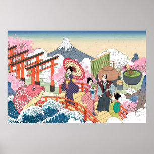 浮世絵日本のスタイル ポスター