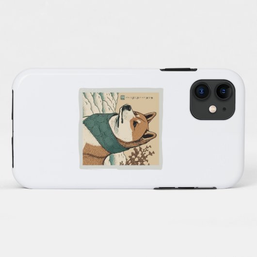 浮世絵日本の:柴犬 Case-Mate iPhoneケース (裏面(横))