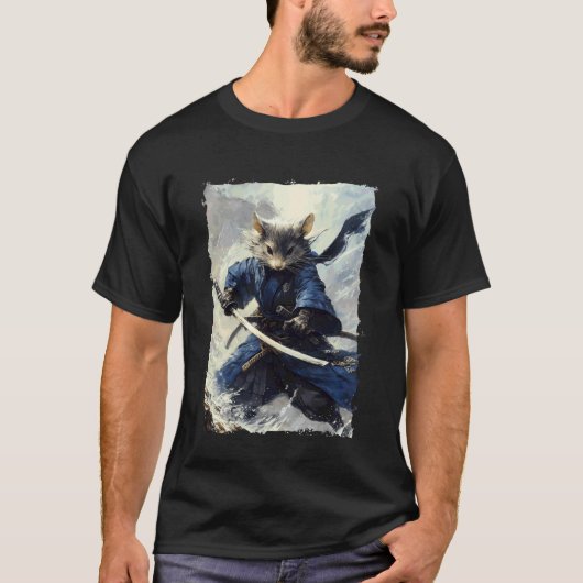浮世絵武者のサムラインマウスアート Tシャツ (正面)