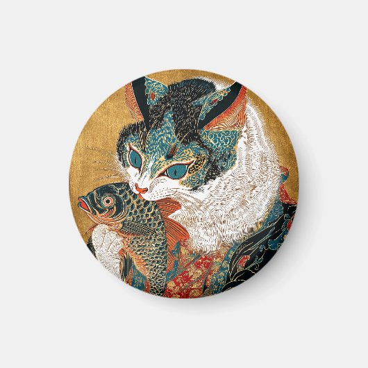 浮世絵猫 | アー日本のト マグネット (正面)