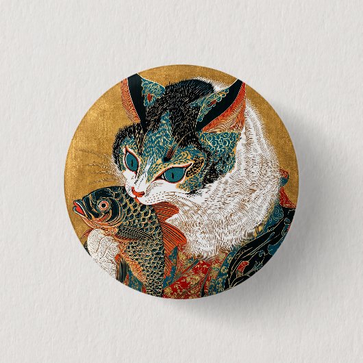 浮世絵猫 | アー日本のト 缶バッジ (正面)