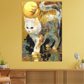 浮世絵猫 | 木版画日本の術 キャンバスプリント (インサイチュ (リビング))