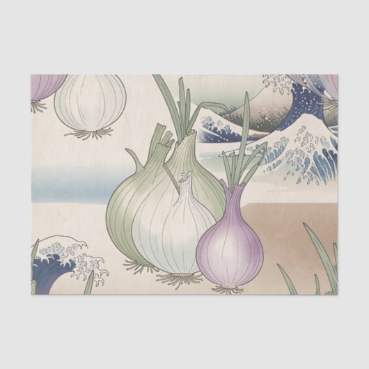 浮世絵玉ねぎ波模様 薄葉紙 (正面)