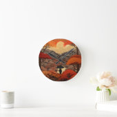 浮世絵秋 ラウンド壁時計 (ホーム)