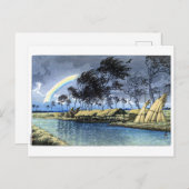 浮世絵蓮井n02八田加賀と秋の虹 ポストカード (正面/裏面)