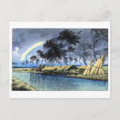 浮世絵蓮井n02八田加賀と秋の虹 ポストカード (正面)