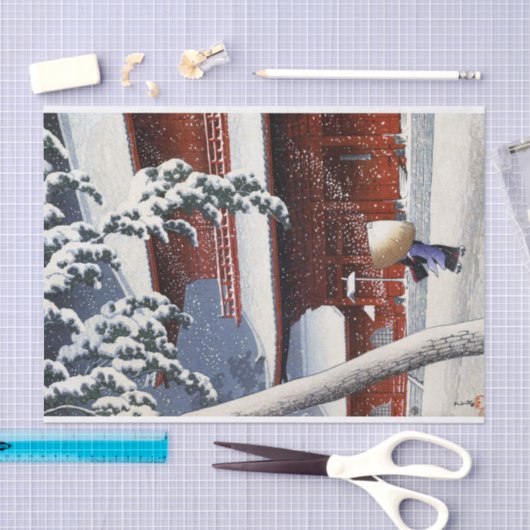 浮世絵蓮井n04芝の増上寺 薄葉紙 (クラフト)