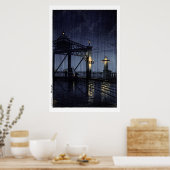 浮世絵蓮井n13新大橋 ポスター (キッチン)