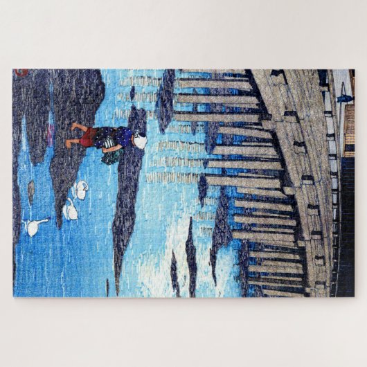 浮世絵蓮井n19祇園橋、天草市本堂 ジグソーパズル (横)