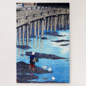 浮世絵蓮井n19祇園橋、天草市本堂 ジグソーパズル (縦)