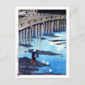 浮世絵蓮井n19祇園橋、天草市本堂 ポストカード (正面)